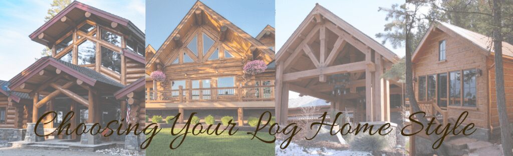 Image of four different styles of log homes