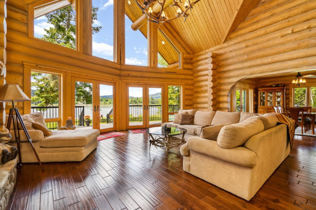 Sunny days! This log home has views for miles.
