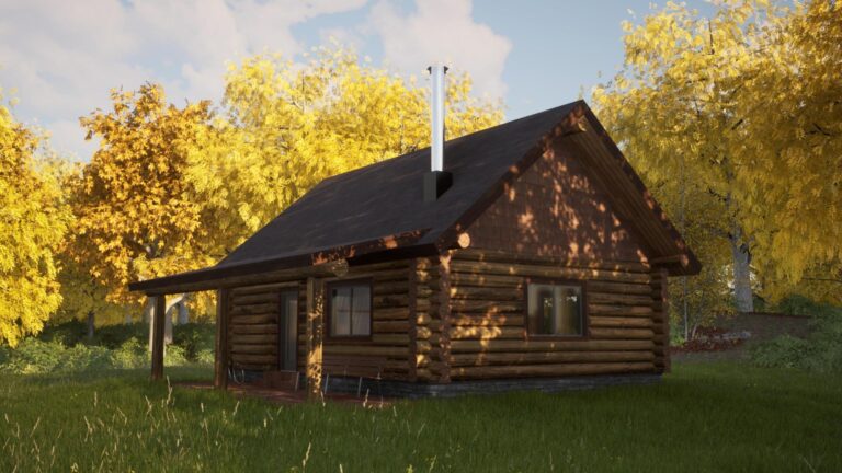 log cabin exterior rendering Sportsman