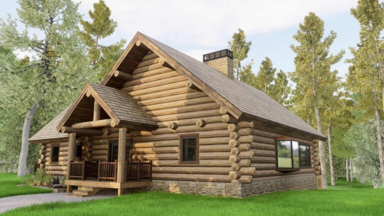 log home exterior rendering timberhawk