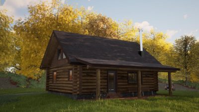 log cabin exterior rendering Sportsman